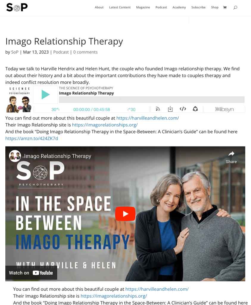 SOP - Imago Relationship Therapy